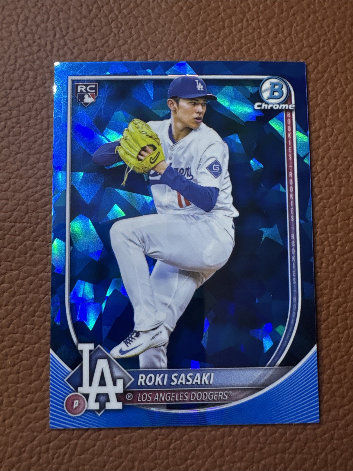 2025 Bowman Chrome Blue Sapphire Roki Sasaki Dodgers Rc #12