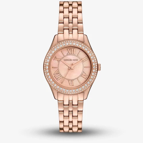 Orologio Michael Kors donna Harlowe tono oro rosa set pietre MK4845
