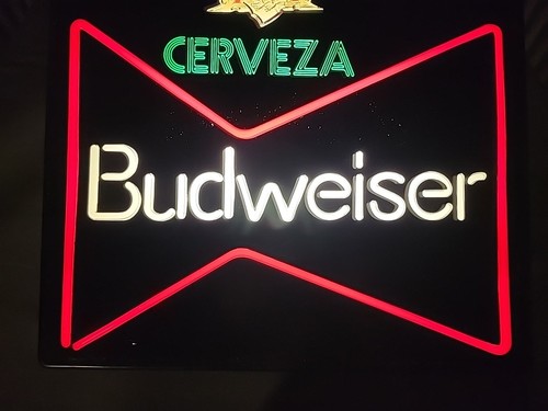 Budweiser Lighted Beer Bar Sign Cerveza AB Logo 18” x 18”x5" **TESTED & WORKS** - Picture 4 of 24