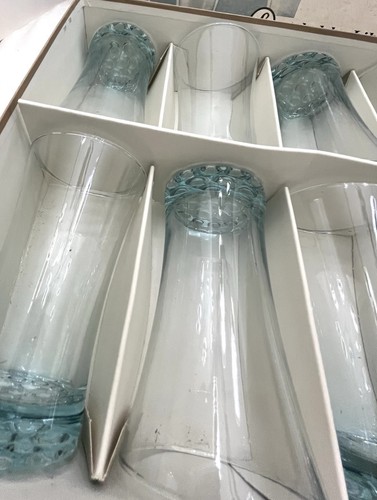 Vintage Libbey Aqua HobNob Eistee Gläser 8er Set 15 Unzen MCM Bargeschirr mit Box - Bild 13 von 23