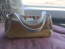 Vintage Fossil Straw Woven Purse Handbag
