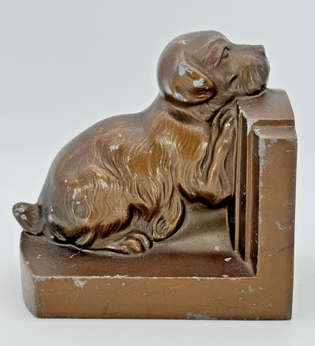 NUART Cesky Terrier Bronze Colored Metal Bookends Set Dogs Vintage FLAW - Picture 10 of 20