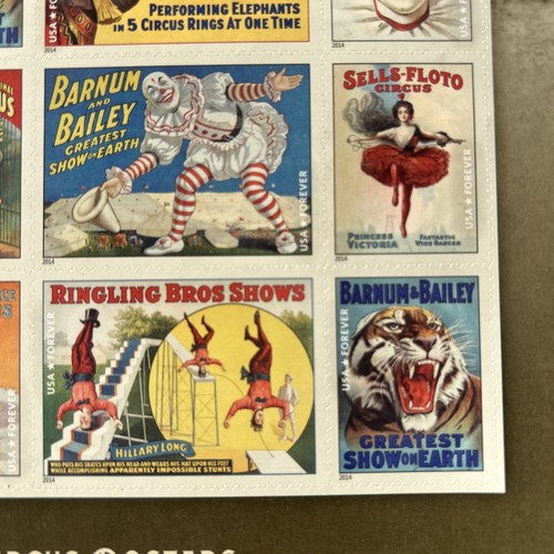Vintage Circus Posters USPS Forever Stamps Sheet Of 16 mint never hinged (MNH) - Picture 8 of 9