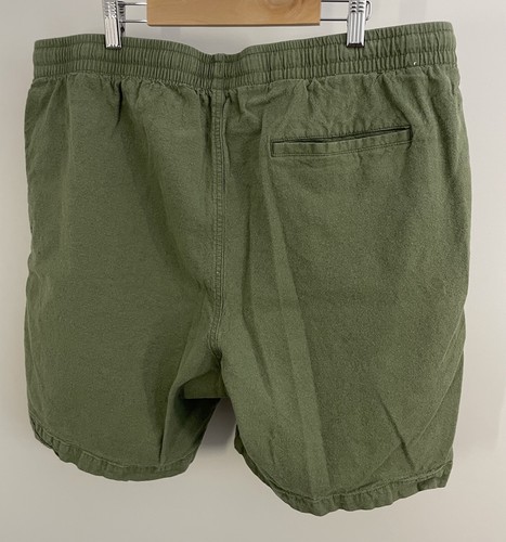 Old Navy Green Olive Drawstring Pocket Summer Shorts XL TG Linen Blend Beach - Picture 3 of 6