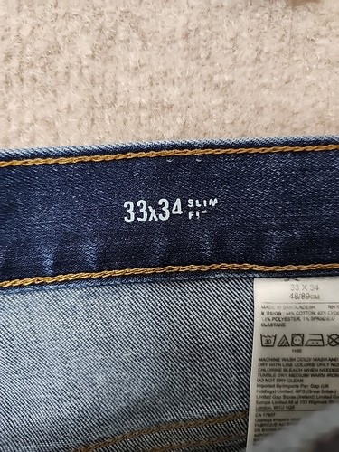 Banana Republic Traveler Jeans Mens 33x34 Blue Medium Wash Slim Fit Stretch - Picture 7 of 9