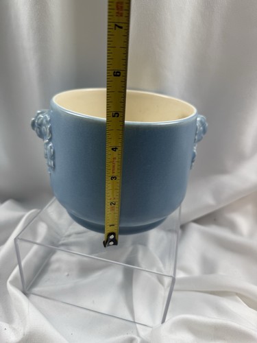 Vintage Redwing USA #1195 Flower Pot/Jardiniere; Blue 4.75" high 1940s - Picture 3 of 9