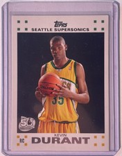 Kevin Durant 2007-08 Topps 50th Anniversary #2 Rookie Card RC Seatle Supersonics. rookie card picture