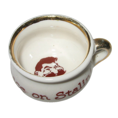 VTG Peace on Stalin Mini Mug Joseph Stalin Cup USSR Soviet Union Ceramic Novelty
