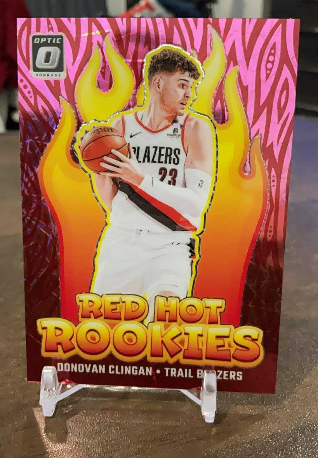 2024-25 Panini Donruss Optic DONOVAN CLINGAN Red Hot Rookies Pink Velocity #/79