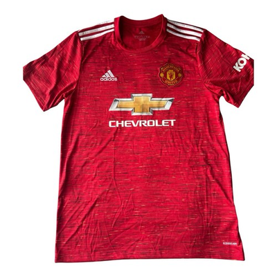 #ad #ad Manchester United Adidas Bruno Fernandes 20 21 Red Home Jersey GC7958 Sz Large $72.62