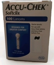 New Accu-Chek Softclix Plus Lancets Diabetic Glucose Testing 100 Pack Blue Box 