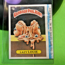 1986  GPK INK ERROR SIDE BAR TOPPS LOGO TEST LAZZY LOUIE NON DIE CUT 177B