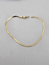 BROKEN SCRAP 14K Yellow Gold Patterned Herringbone Chain Bracelet