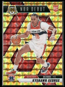 2024-25 MOSAIC NBA DEBUT YELLOW REACTIVE PRIZM KYSHAWN GEORGE WASHINGTON WIZARDS