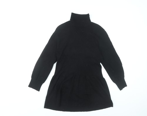 Marks and Spencer Damen Schwarz Rollkragen Tunika Pullover Größe 12
