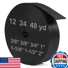 BEYOURD Heavy Duty 1" x 48yd Black Webbing Straps for Outdoor  DIY Gear