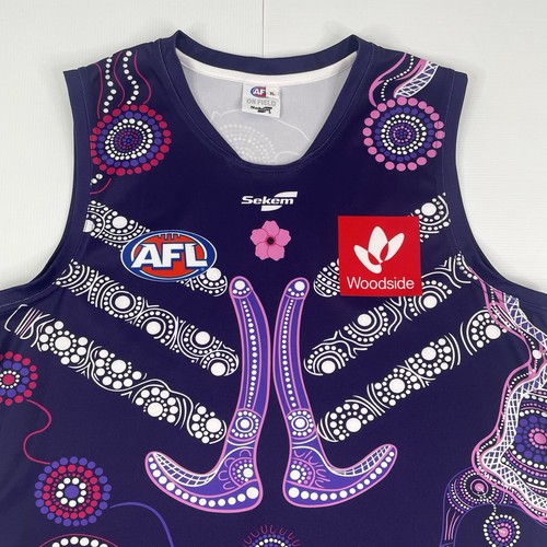 Fremantle Dockers 2021 Indigenous AFL On Field Sekem Guernsey Mens Size XL - Foto 2 di 12