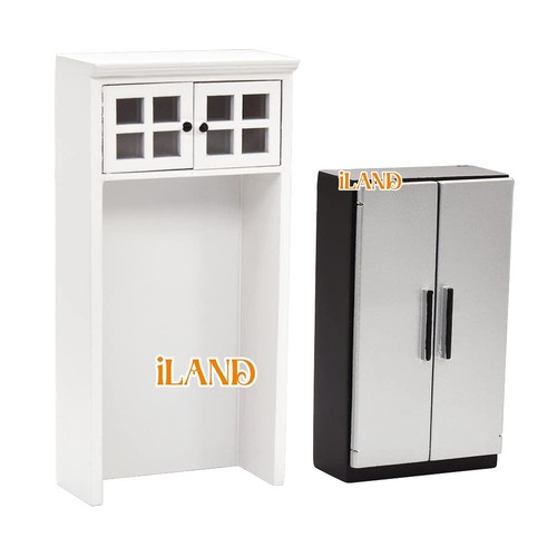 Dollhouse Kitchen, Modern Dollhouse Furniture Set on 1/12 Scale Wooden White ... - Picture 8 of 9