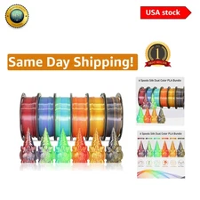 6 Spool Silk PLA Filament - 1.75mm Dual Color for Creative 3D Projects