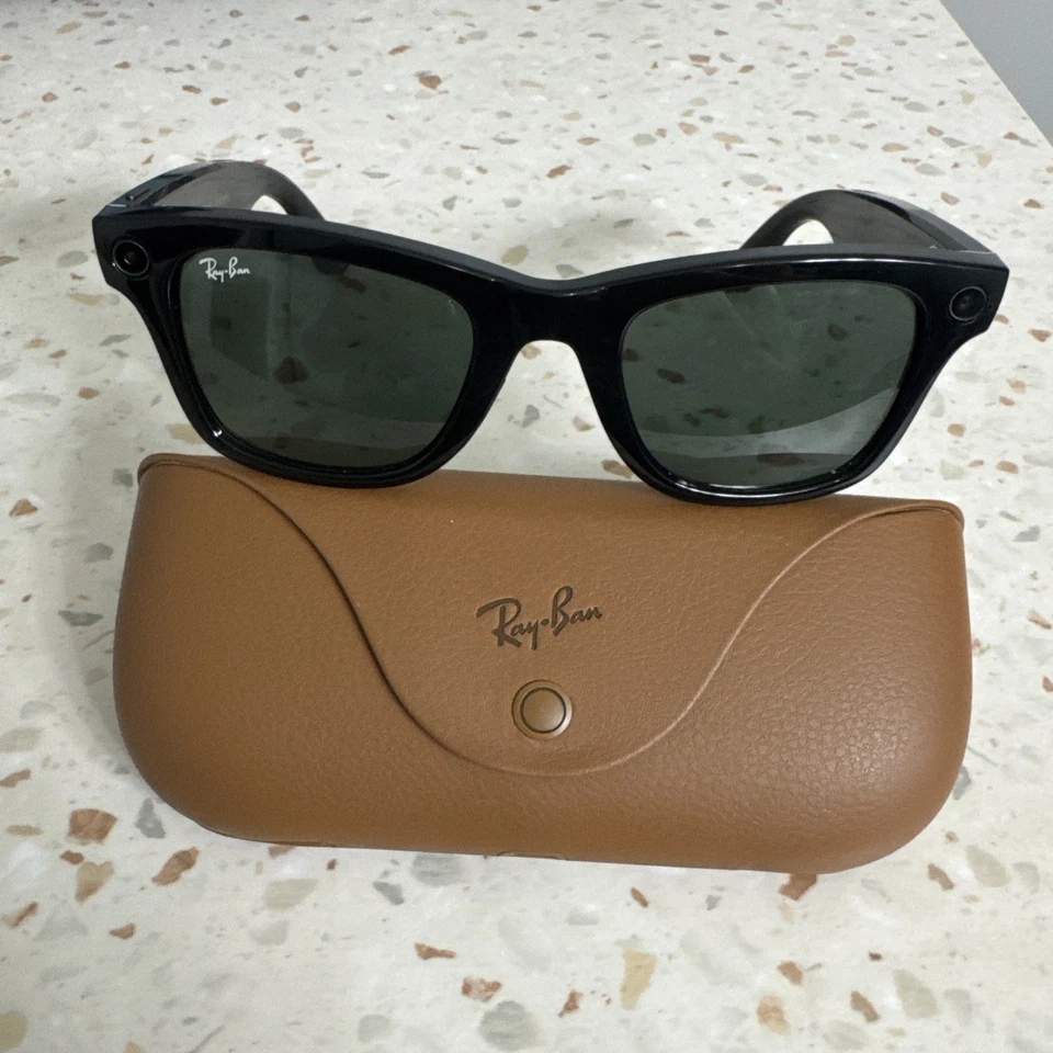 G2U without tags RayBan Meta Wayfarer Smart Sunglasses  Shiny Black bright G15 G - Image 2 of 4