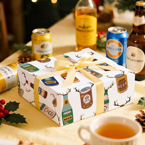 WRAPAHOLIC Beer Christmas Wrapping Paper - Mini Roll - 17 Inch x 16.5 Feet - Bee - Picture 4 of 7