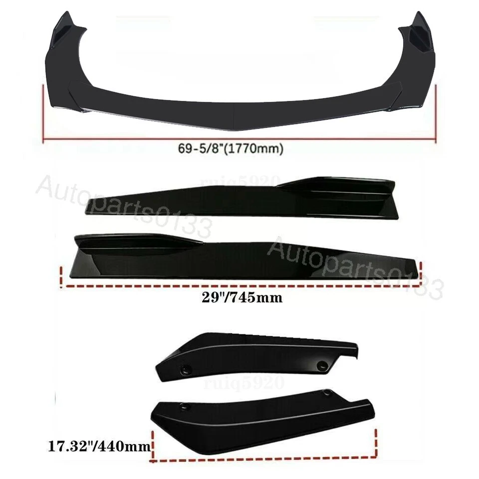 For Mitsubishi Outlander 2003-2024 Front Bumper Lip Splitter Spoiler Kit Gloss Foto 4 de 4