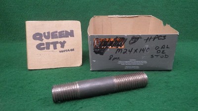 Lot of (1) M24 x 140mm Double Ended Stud Plain Steel