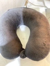 U Shape Travel Pillow Neck Support Rest dark gray zip button soft K1 