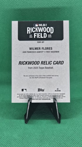 2025 Topps Series 1 Wilmer Flores Rickwood Field Relic Patch Gold 05/50 Giants - Bild 4 von 4
