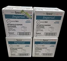 Sysco Napkin Dispenser Interfold Lot/4 Imperial Black Table Top Complete 360 NIB