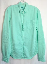 Frank & Eileen Luke Mint Green Distressed Button Down Long Sleeve Shirt S NWOT