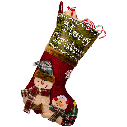 Calze Natalizie Festive Grandi per Bambini Babbo Natale Pupazzo di Neve Alce Dec - Picture 9 of 18