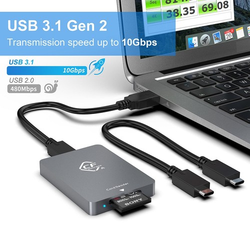 CFexpress Type A Card Reader USB 3.1 Gen 2 10Gbps , Plug&Play CFexpress Reader A - Zdjęcie 3 z 11