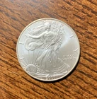 2001 US Mint American Eagle Silver Dollar $1, Uncirculated With Mild edge Toning