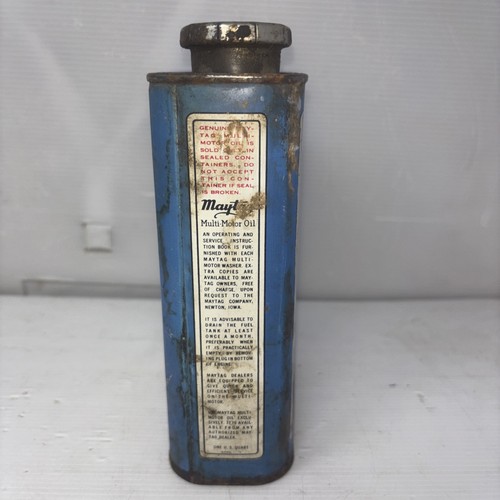 Lata de aceite de metal multimotor publicidad Maytag 1 cuarto – Newton Iowa EE. UU. DE COLECCIÓN - Imagen 4 de 5