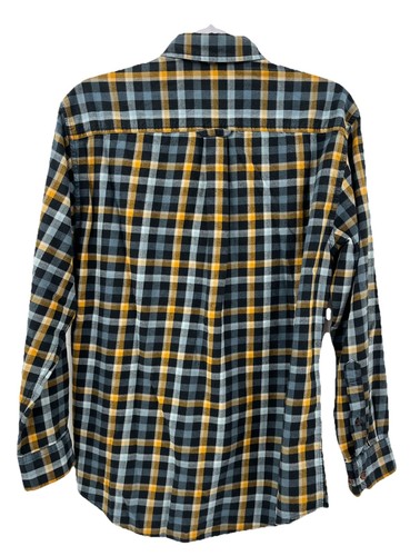 Pendleton Herren M Canterbury blau gelb Knopfleiste Hemd kariert Wolle Pima neu ohne Etikett - Bild 3 von 9