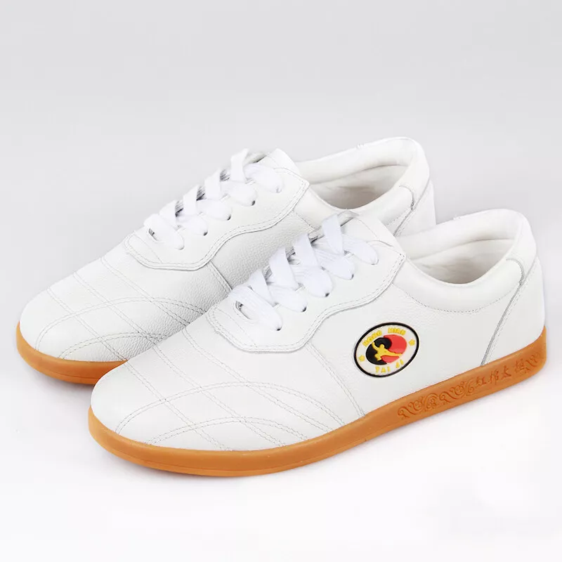 Sapatos de couro genuíno Kung Fu Tai Chi sapatos de arte marcial tênis esportivo Wushu - Imagem 4 de 4