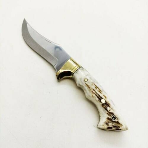 Custom Handmade D2 Steel Deer Horn Handle Hunting Knife,Stag Handle With Sheath - Picture 3 of 6