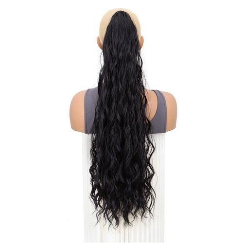 26Inch Wavy Curly Ponytail For Women Synthetic Clip In Drawstring Ponytail - Picture 13 of 18