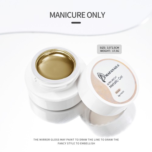 1Box Metallic Gel Gold Mirror Effect Gel Nail Polish French Nail Art Line/Flowe - Picture 26 of 88