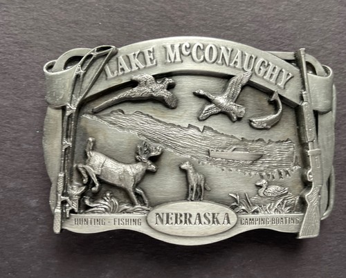 Vintage Belt Buckle Nebraska Lake McConaughy 1984 Limited Ed - Rare #/1000 ErnMe - Picture 6 of 9