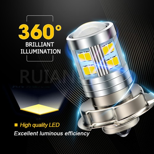 White P26S 2835 24 LED DC 6V/ 10-30V Headlight Lamp Front Bulb for Motor 800LM - Picture 3 of 8