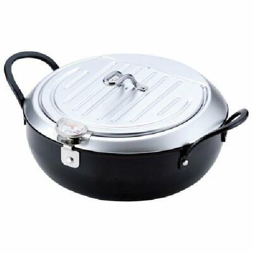 Wahei Fraise TM-9090 Tempura Pot Tsubame Sanjo 24cm with Lid ,Thermometer - Picture 1 of 7