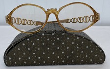 Vintage CHRISTIAN LACROIX Eyeglasses 7327 Amber Gold Glitter Made in Germany