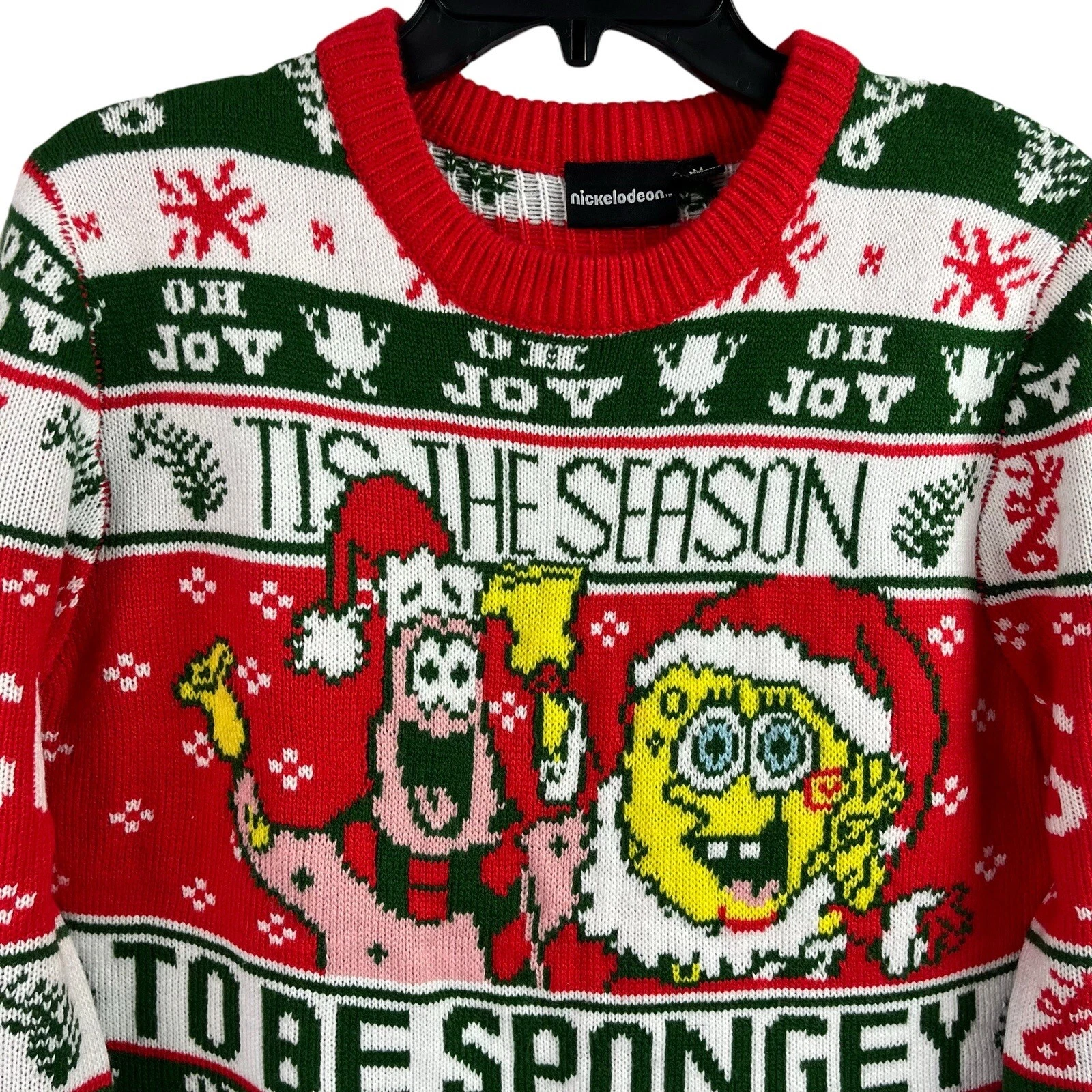 Nick 90s SpongeBob SquarePants Ugly Christmas Sweater Patrick Acrylic Medium