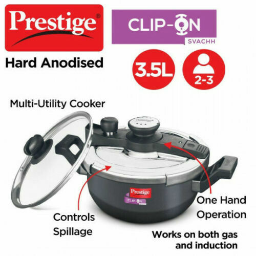 Pressure Cooker Prestige Svachh Clip-on Mini kadai Stainless Steel/Hard Anodized Darmowa wysyłka, ograniczona wyprzedaż