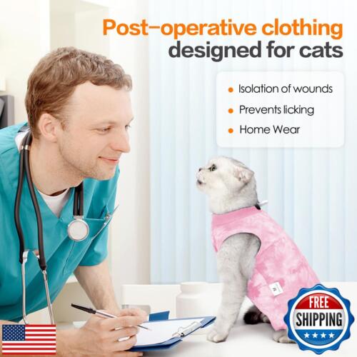 Cat Recovery Suit After Surgery, Cat Recovery Wear for Abdominal Wounds Cat O - Picture 2 of 5