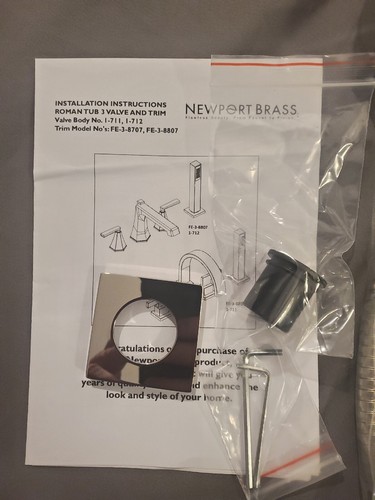 Newport Messing Blayne Deck montiert römische Wanne Wasserhahn poliert Nickel - Bild 5 von 6