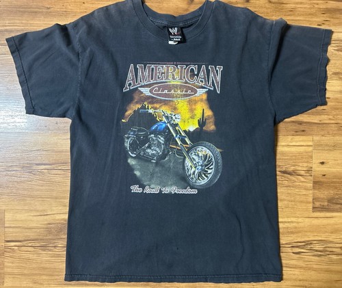 Rare Vintage 2007 American Classic Motorcycle Wrestling Shirt Nwo Ecw Wwe Wwf - Picture 2 of 10