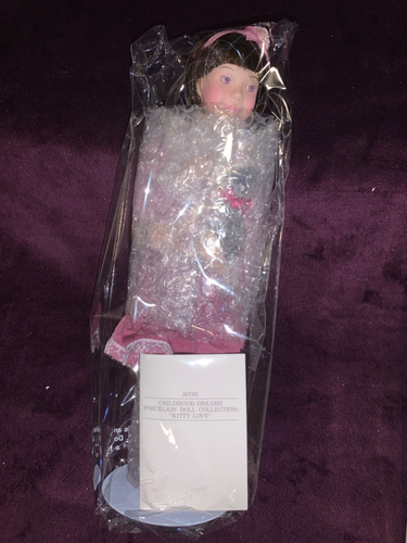 Avon CHILDHOOD DREAMS PORCELAIN DOLL COLLECTION "KITTY LOVE" 1993, NIB - Bild 2 von 5